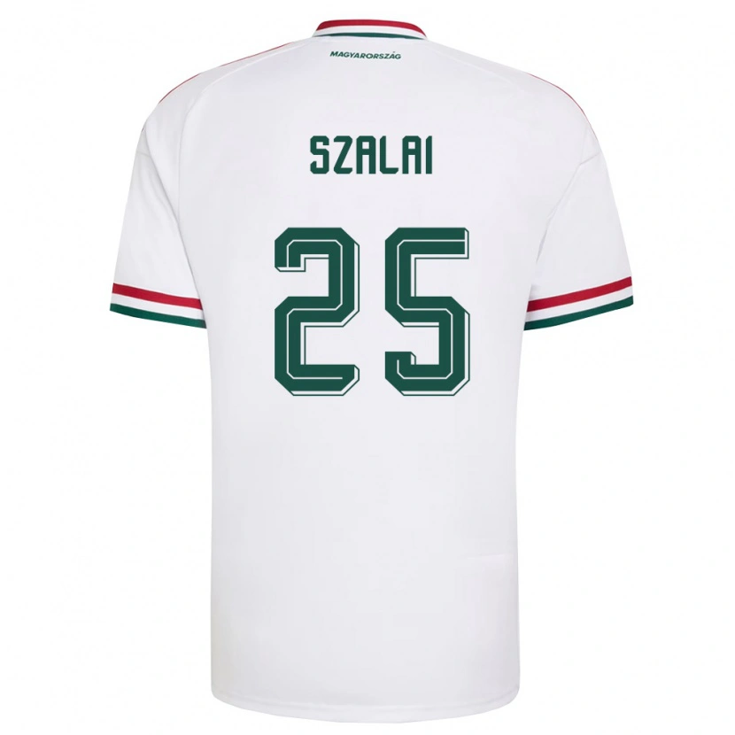Danxen Men Hungary Gábor Szalai #25 White Red Green Away Jersey 26-28 T-Shirt