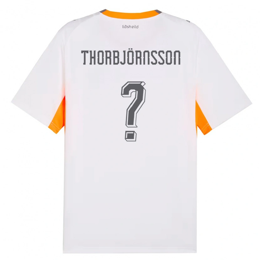Danxen Men Iceland Þorri Stefán Þorbjörnsson #0 White Orange Gray Away Jersey 26-28 T-Shirt