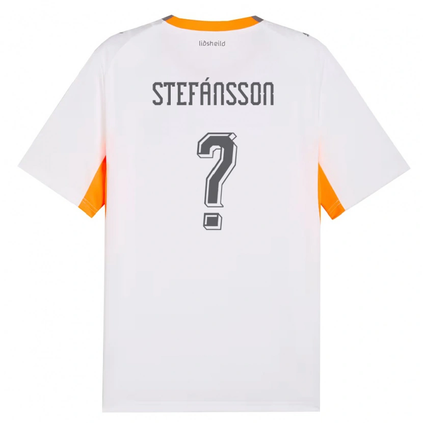 Danxen Men Iceland Ómar Stefánsson #0 White Orange Gray Away Jersey 26-28 T-Shirt