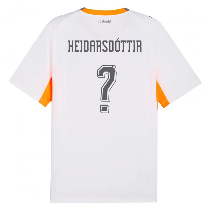 Danxen Men Iceland Sædís Rún Heiðarsdóttir #0 White Orange Gray Away Jersey 26-28 T-Shirt