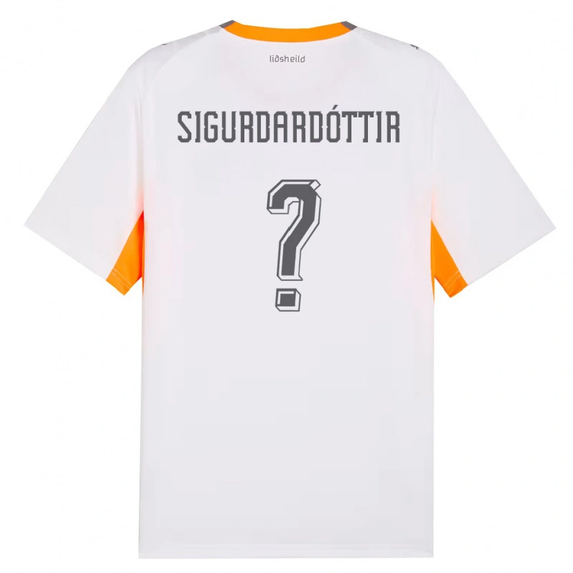 Danxen Men Iceland Sandra Sigurðardóttir #0 White Orange Gray Away Jersey 26-28 T-Shirt