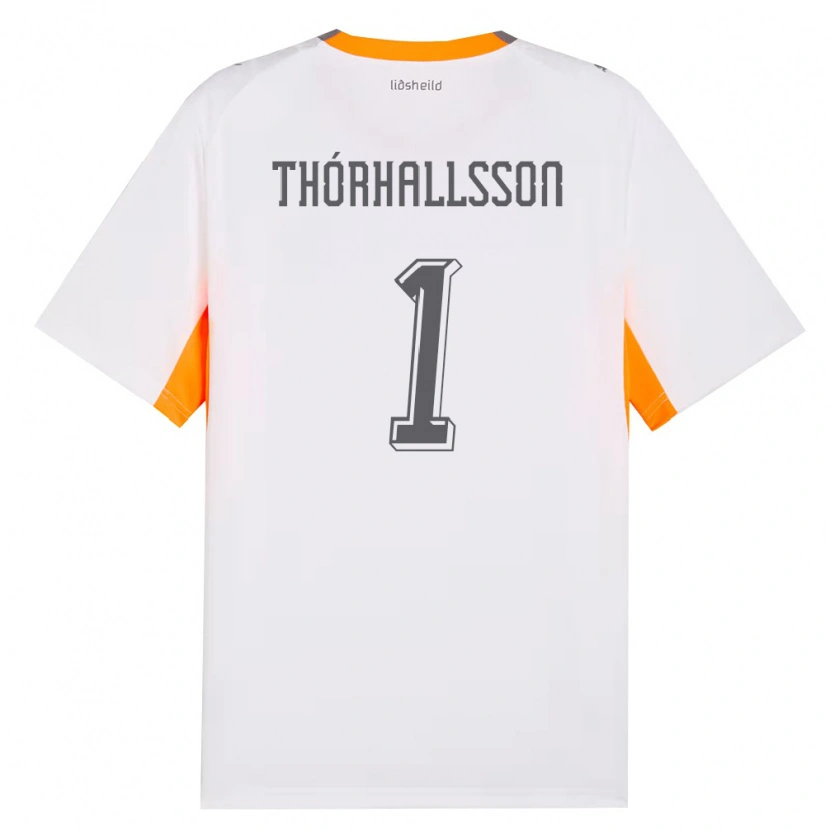 Danxen Men Iceland Ívar Arnbro Thórhallsson #1 White Orange Gray Away Jersey 26-28 T-Shirt