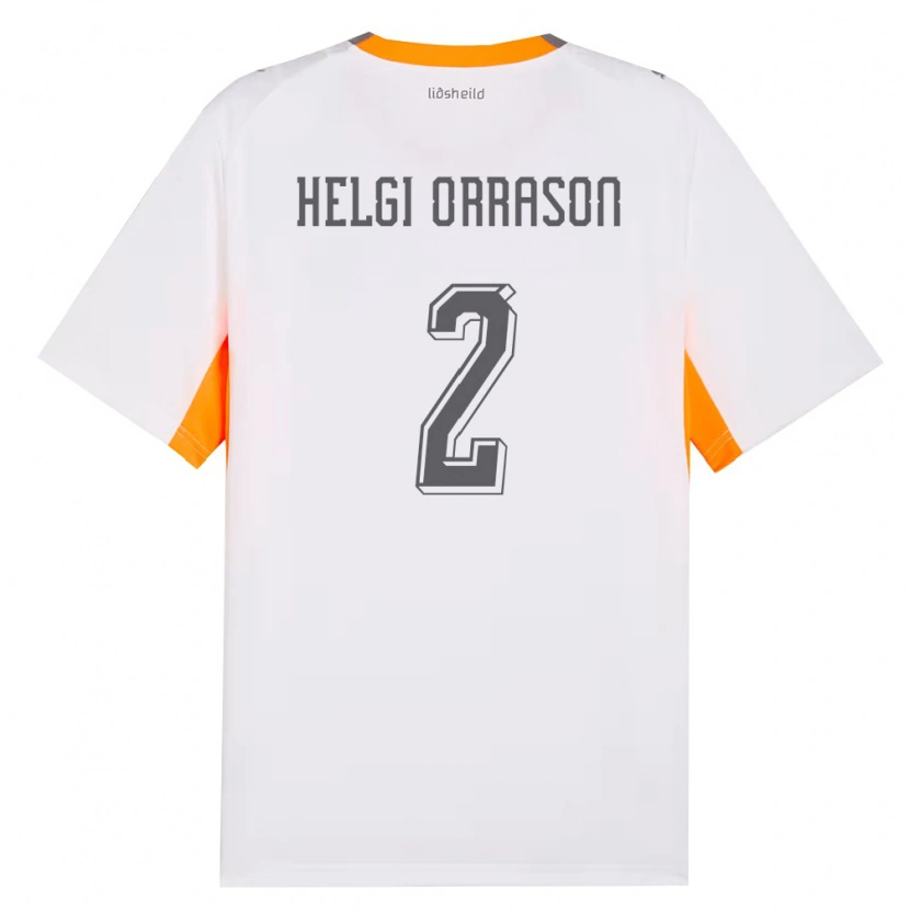 Danxen Men Iceland Ásgeir Helgi Orrason #2 White Orange Gray Away Jersey 26-28 T-Shirt