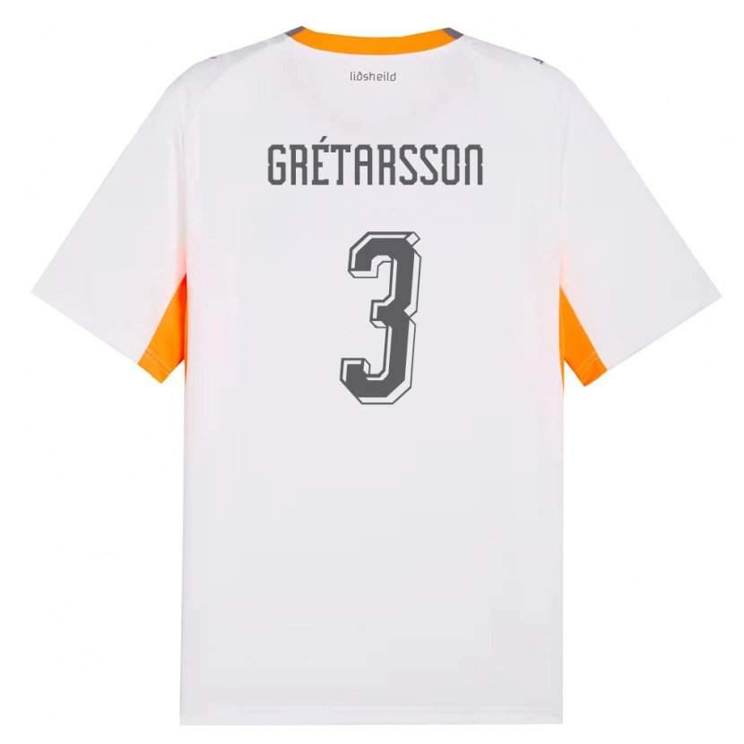 Danxen Men Iceland Daníel Leó Grétarsson #3 White Orange Gray Away Jersey 26-28 T-Shirt