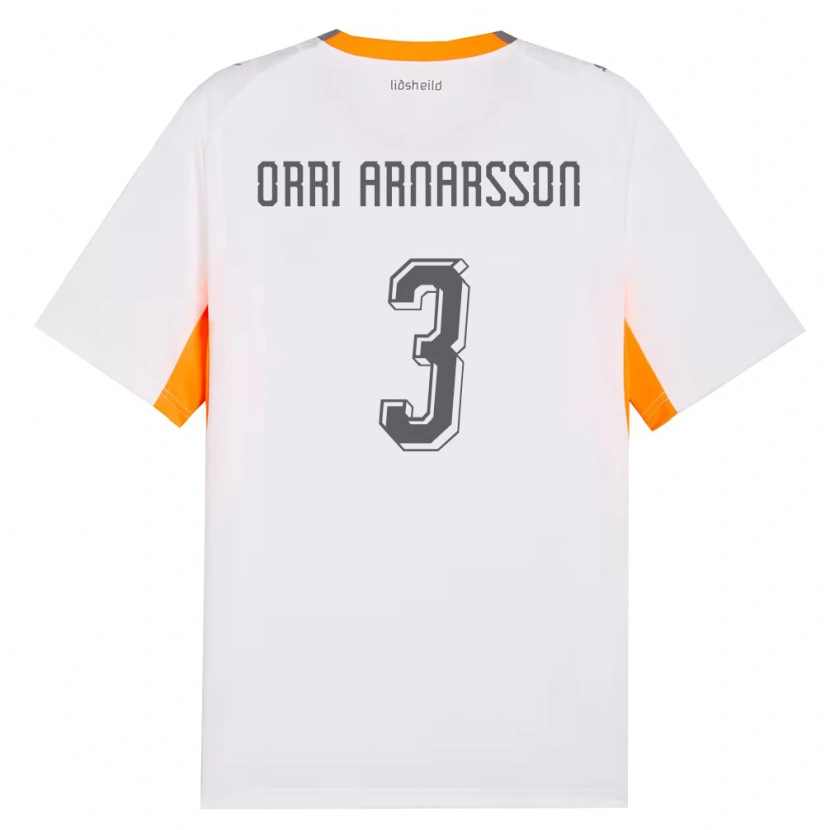Danxen Men Iceland Egill Orri Arnarsson #3 White Orange Gray Away Jersey 26-28 T-Shirt