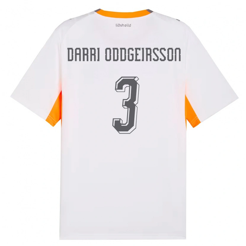 Danxen Men Iceland Björn Darri Oddgeirsson #3 White Orange Gray Away Jersey 26-28 T-Shirt