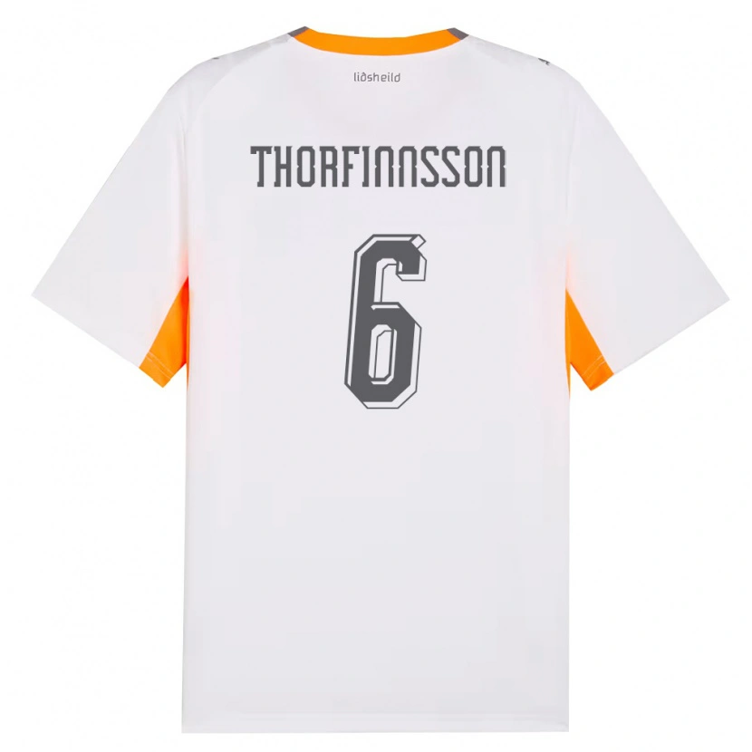 Danxen Men Iceland Mikael Máni Thorfinnsson #6 White Orange Gray Away Jersey 26-28 T-Shirt