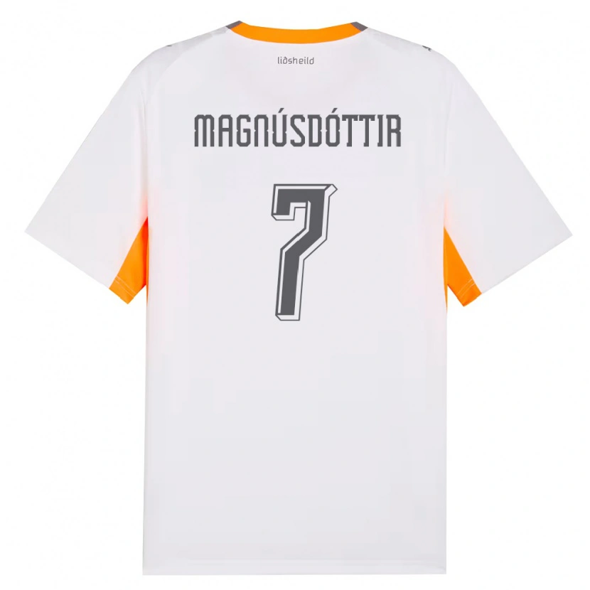Danxen Men Iceland Selma Sól Magnúsdóttir #7 White Orange Gray Away Jersey 26-28 T-Shirt
