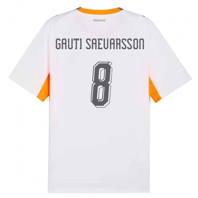 Danxen Men Iceland Gudmar Gauti Saevarsson #8 White Orange Gray Away Jersey 26-28 T-Shirt
