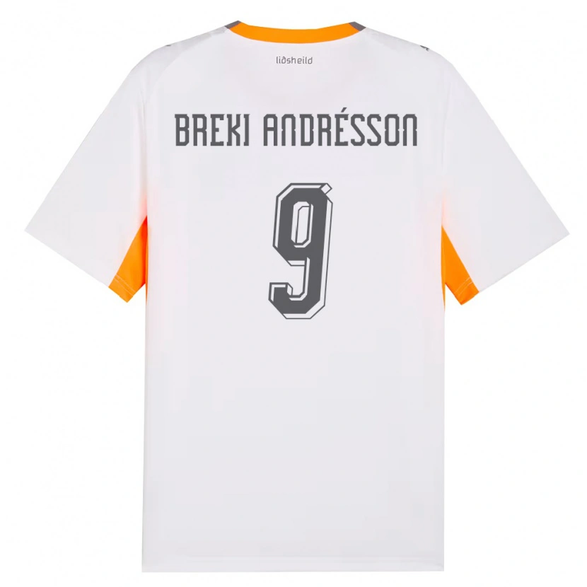 Danxen Men Iceland Benoný Breki Andrésson #9 White Orange Gray Away Jersey 26-28 T-Shirt