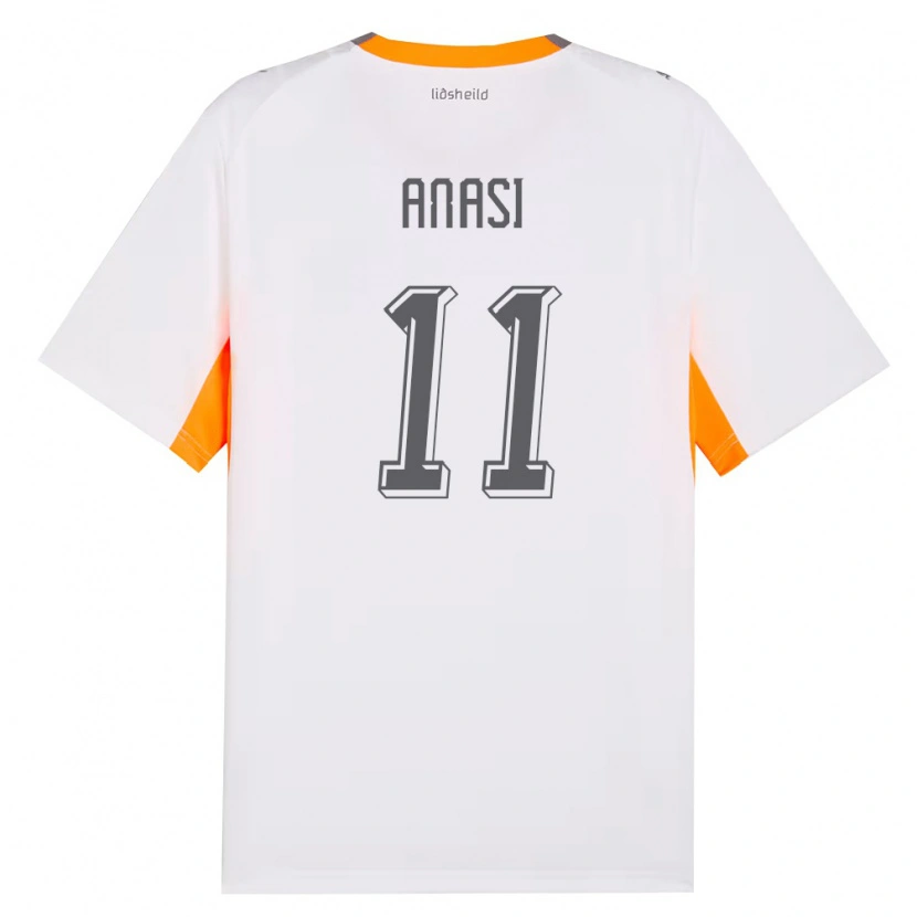 Danxen Men Iceland Natasha Anasi #11 White Orange Gray Away Jersey 26-28 T-Shirt