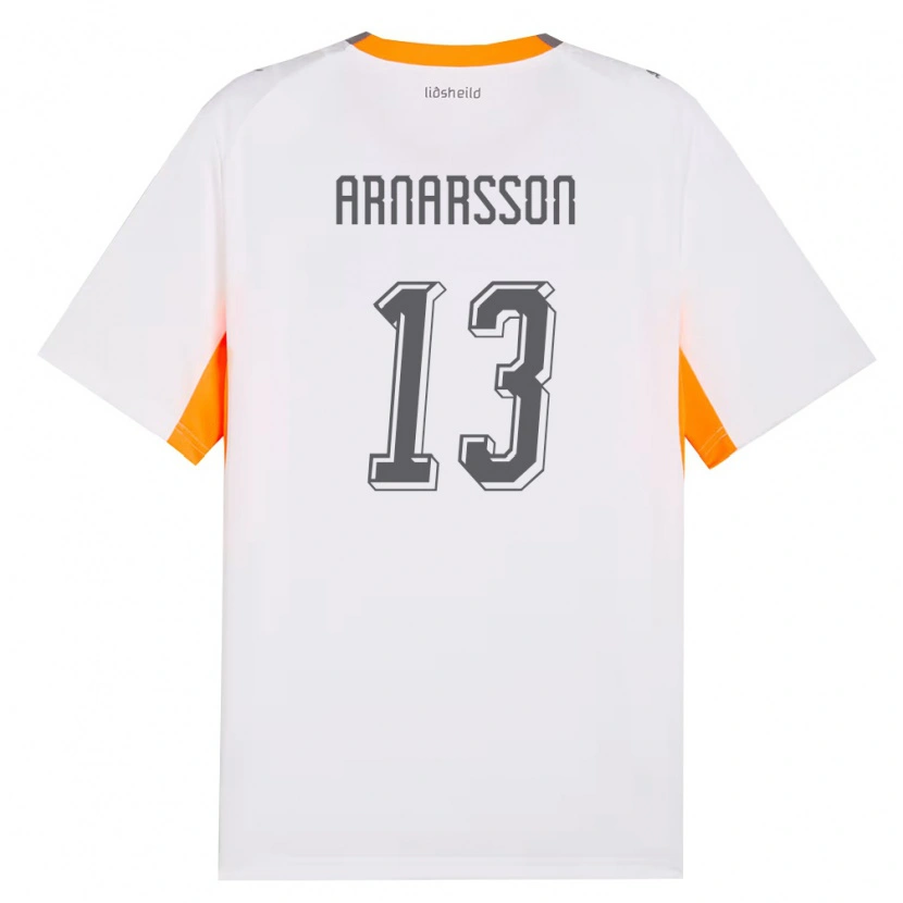 Danxen Men Iceland Ásbjörn Líndal Arnarsson #13 White Orange Gray Away Jersey 26-28 T-Shirt