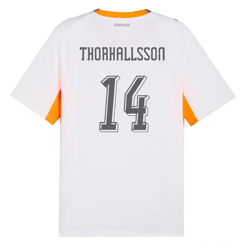 Danxen Men Iceland Dagur Dan Thórhallsson #14 White Orange Gray Away Jersey 26-28 T-Shirt
