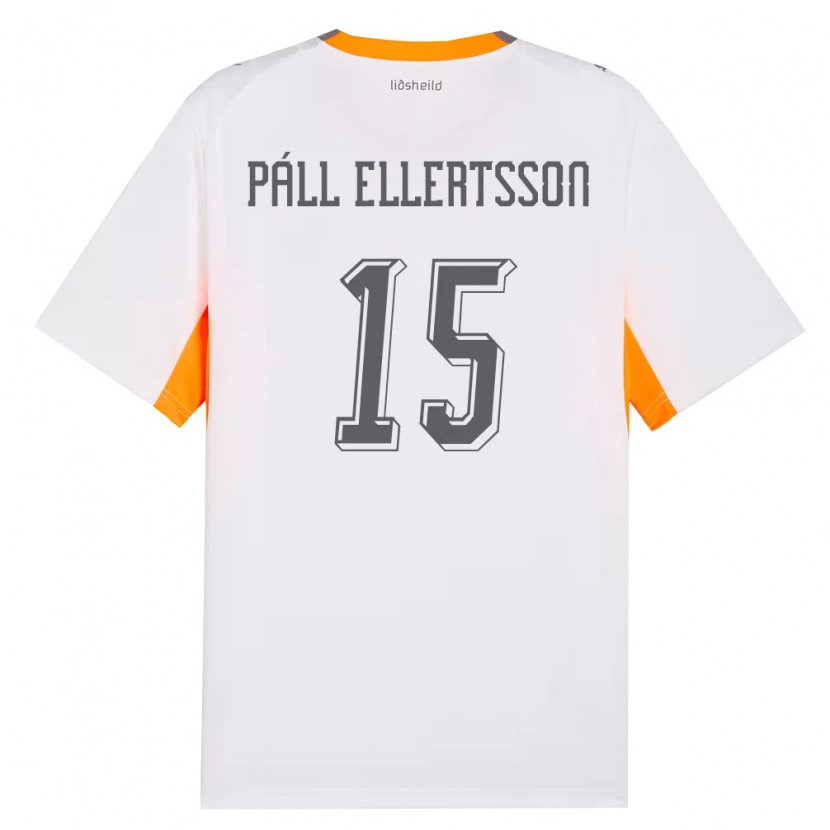 Danxen Men Iceland Markús Páll Ellertsson #15 White Orange Gray Away Jersey 26-28 T-Shirt