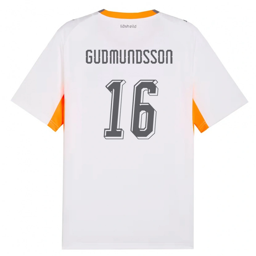 Danxen Men Iceland Jón Breki Gudmundsson #16 White Orange Gray Away Jersey 26-28 T-Shirt