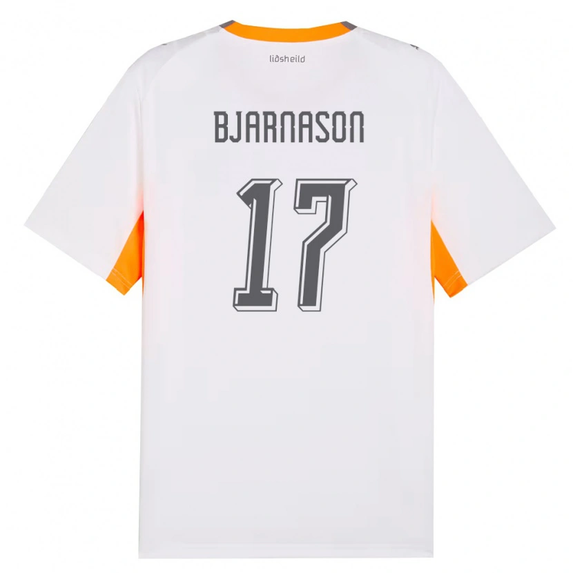 Danxen Men Iceland Jóhannes Bjarnason #17 White Orange Gray Away Jersey 26-28 T-Shirt
