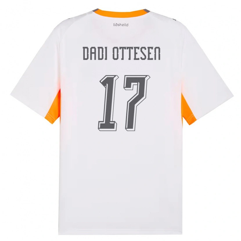 Danxen Men Iceland Magnus Dadi Ottesen #17 White Orange Gray Away Jersey 26-28 T-Shirt