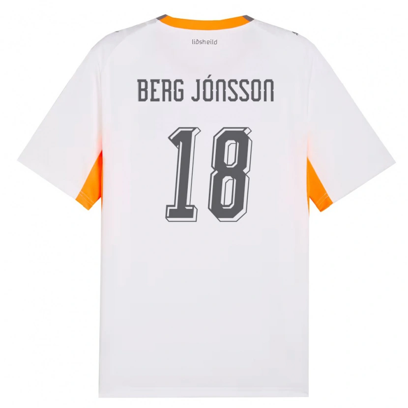 Danxen Men Iceland Dadi Berg Jónsson #18 White Orange Gray Away Jersey 26-28 T-Shirt