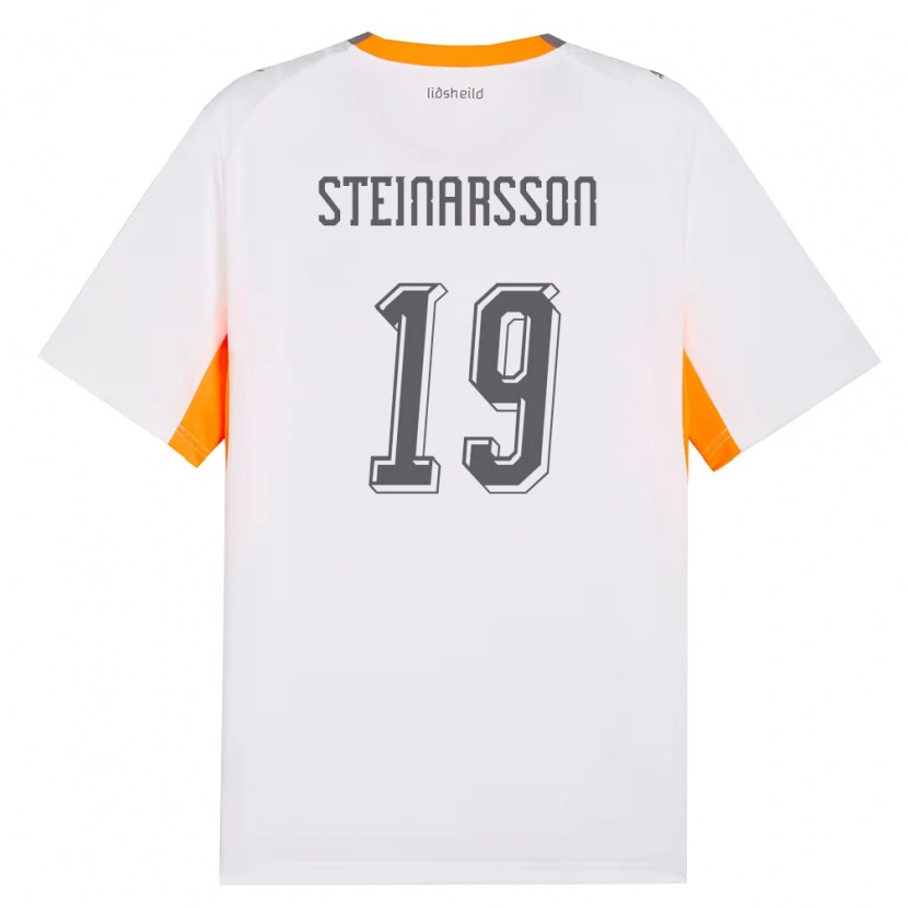Danxen Men Iceland Ásgeir Steinn Steinarsson #19 White Orange Gray Away Jersey 26-28 T-Shirt