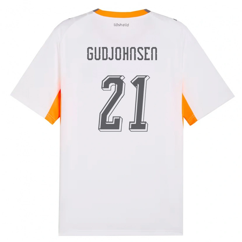 Danxen Men Iceland Daníel Gudjohnsen #21 White Orange Gray Away Jersey 26-28 T-Shirt