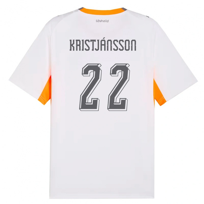 Danxen Men Iceland Daníel Freyr Kristjánsson #22 White Orange Gray Away Jersey 26-28 T-Shirt
