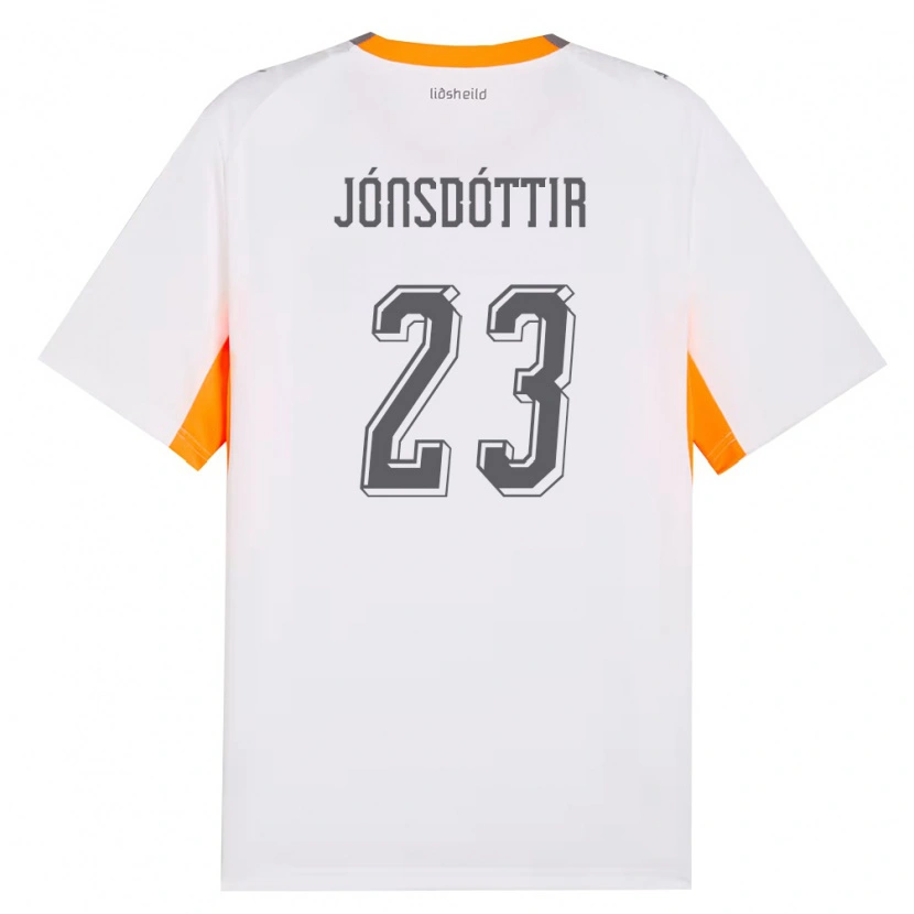 Danxen Men Iceland Sveindís Jane Jónsdóttir #23 White Orange Gray Away Jersey 26-28 T-Shirt