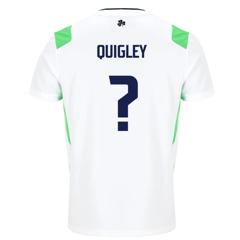 Danxen Men Ireland Kian Quigley #0 White Light Green Away Jersey 26-28 T-Shirt