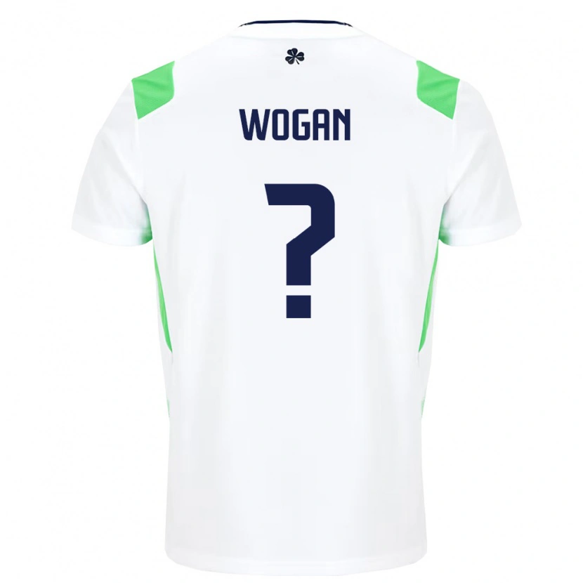Danxen Men Ireland Andrew Wogan #0 White Light Green Away Jersey 26-28 T-Shirt