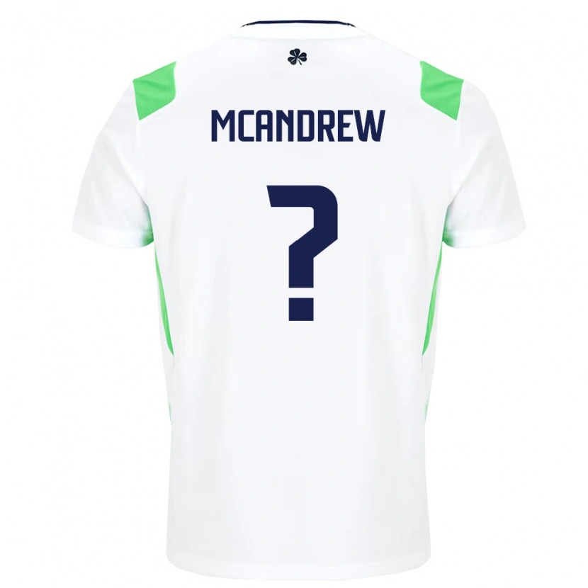 Danxen Men Ireland Niall Mcandrew #0 White Light Green Away Jersey 26-28 T-Shirt