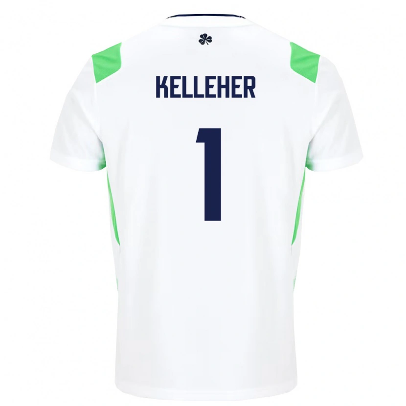 Danxen Men Ireland Caoimhín Kelleher #1 White Light Green Away Jersey 26-28 T-Shirt