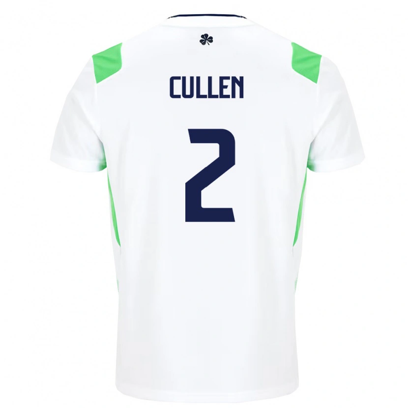 Danxen Men Ireland Josh Cullen #2 White Light Green Away Jersey 26-28 T-Shirt