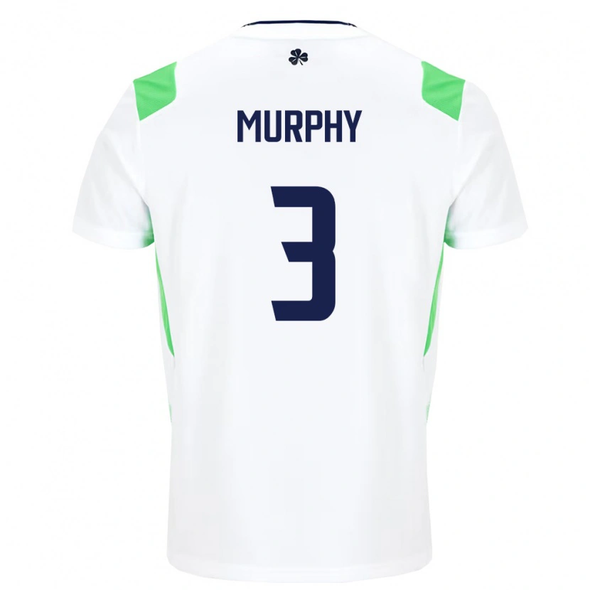 Danxen Men Ireland Alex Murphy #3 White Light Green Away Jersey 26-28 T-Shirt