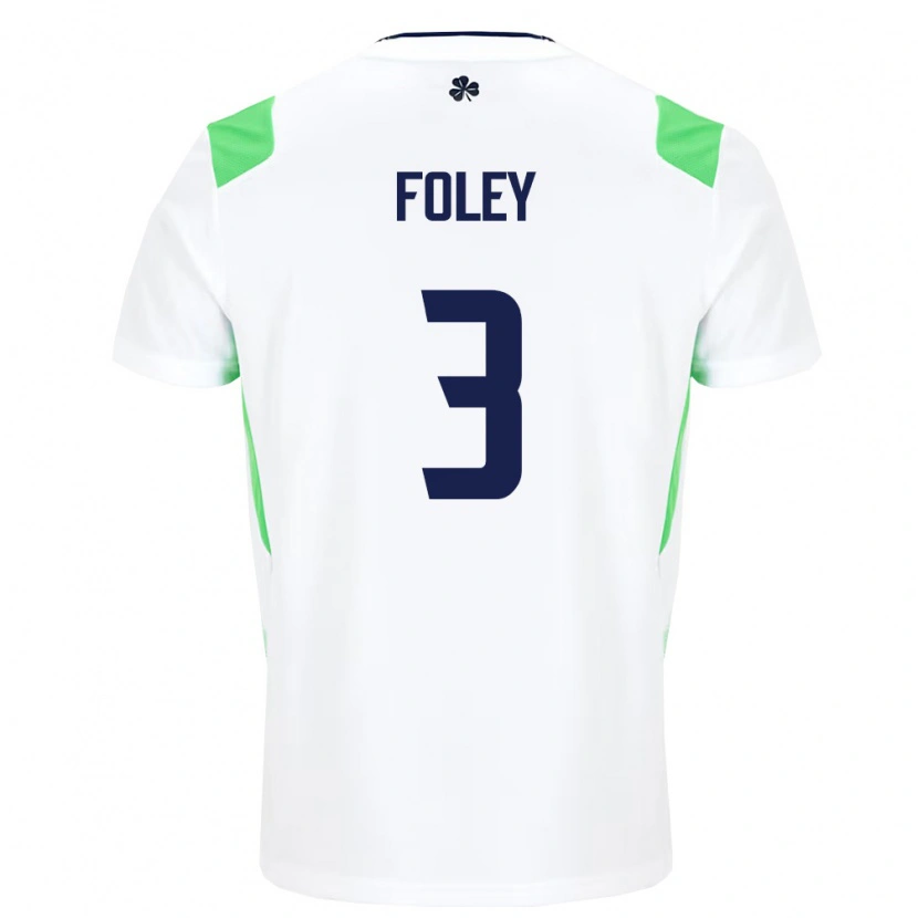 Danxen Men Ireland Jaidee Foley #3 White Light Green Away Jersey 26-28 T-Shirt