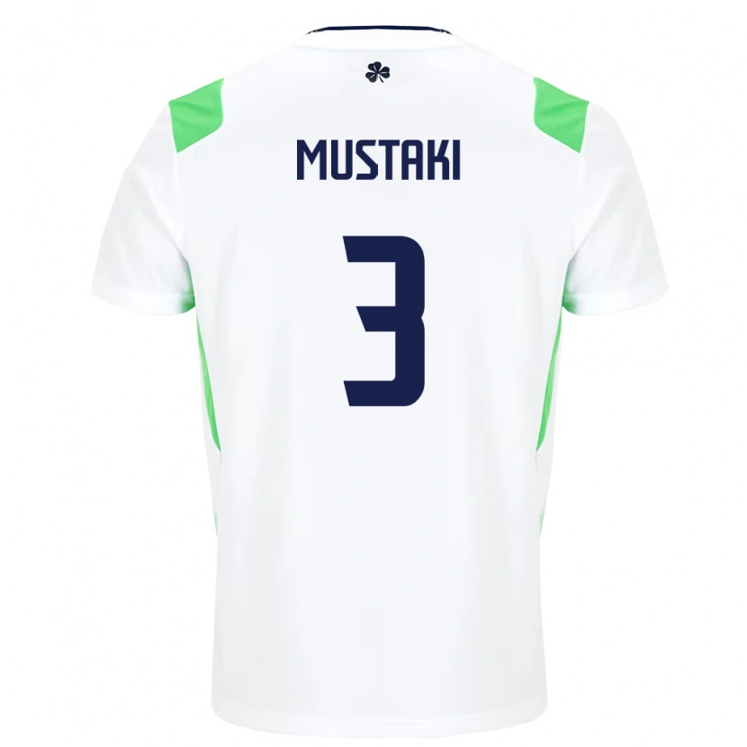 Danxen Men Ireland Chloe Mustaki #3 White Light Green Away Jersey 26-28 T-Shirt