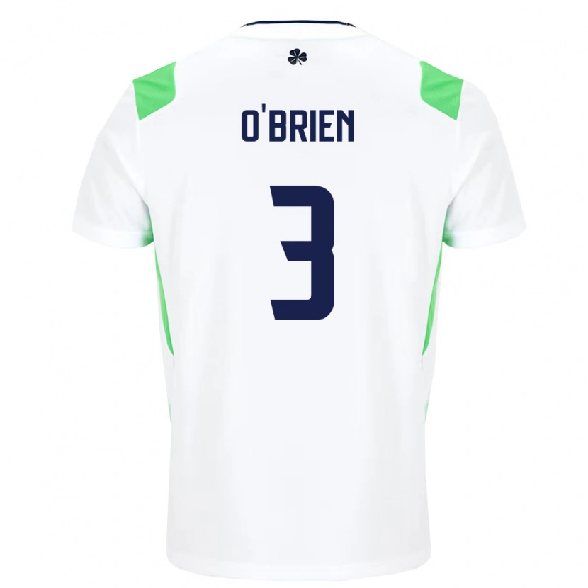 Danxen Men Ireland Luke O'brien #3 White Light Green Away Jersey 26-28 T-Shirt