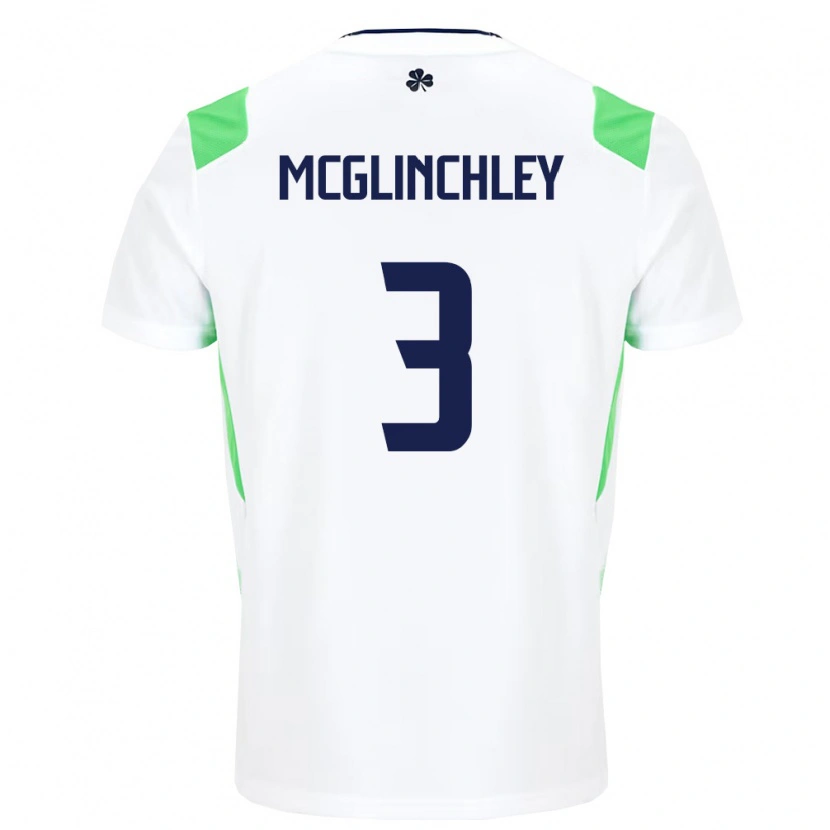 Danxen Men Ireland Harry Mcglinchley #3 White Light Green Away Jersey 26-28 T-Shirt