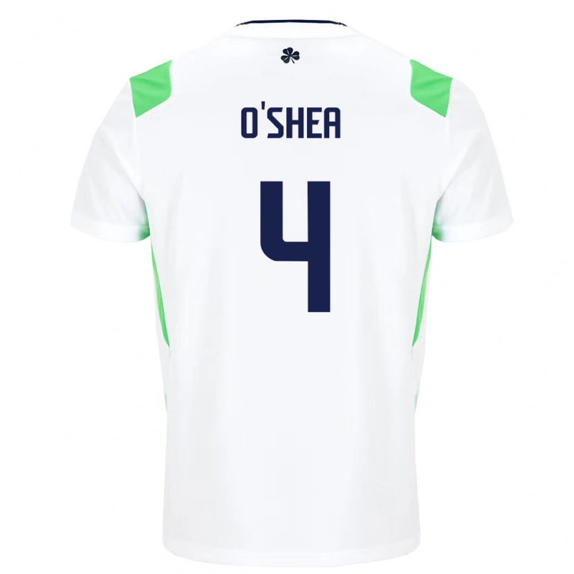 Danxen Men Ireland Dara O'shea #4 White Light Green Away Jersey 26-28 T-Shirt