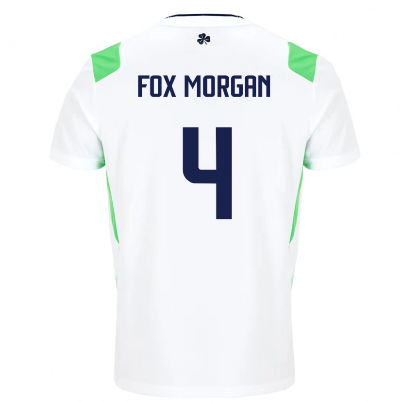 Danxen Men Ireland Robert Fox Morgan #4 White Light Green Away Jersey 26-28 T-Shirt