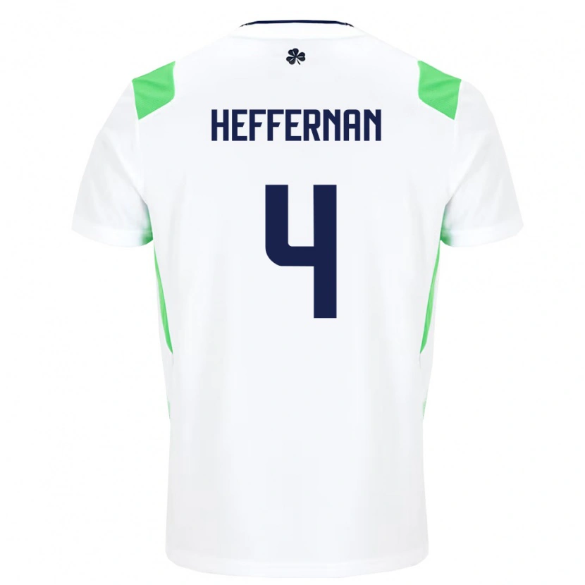 Danxen Men Ireland Cathal Heffernan #4 White Light Green Away Jersey 26-28 T-Shirt