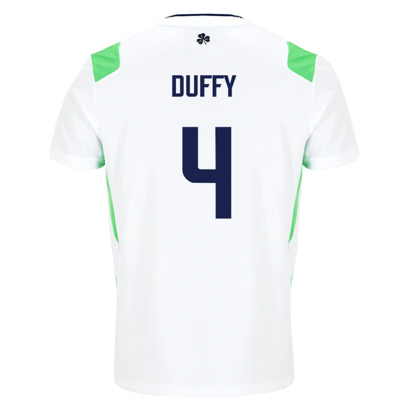 Danxen Men Ireland Shane Duffy #4 White Light Green Away Jersey 26-28 T-Shirt