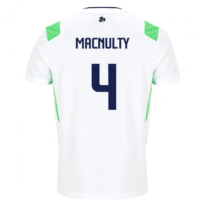Danxen Men Ireland Anselmo García Macnulty #4 White Light Green Away Jersey 26-28 T-Shirt