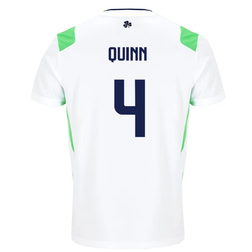 Danxen Men Ireland Louise Quinn #4 White Light Green Away Jersey 26-28 T-Shirt