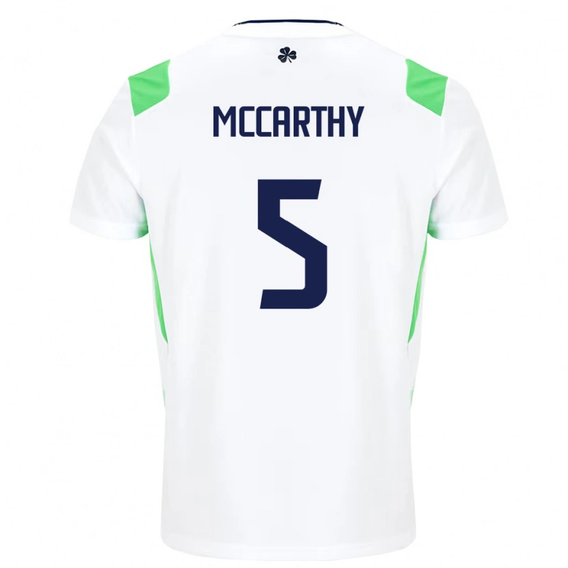 Danxen Men Ireland Taylor Mccarthy #5 White Light Green Away Jersey 26-28 T-Shirt