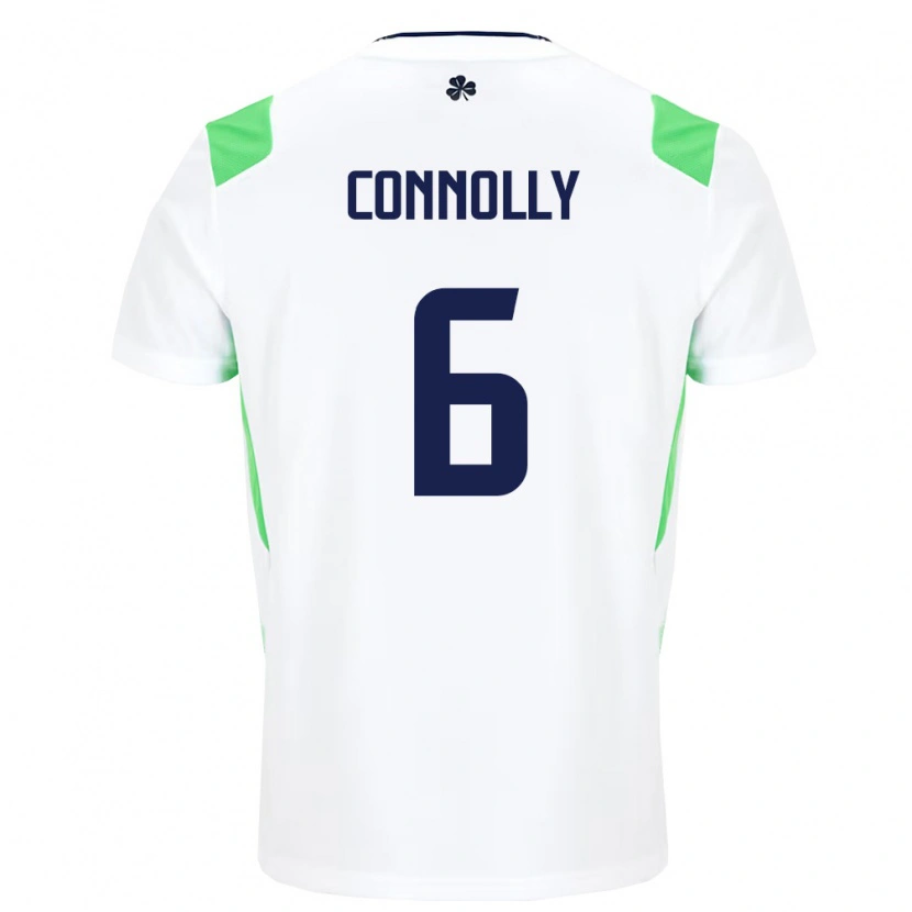 Danxen Men Ireland Megan Connolly #6 White Light Green Away Jersey 26-28 T-Shirt