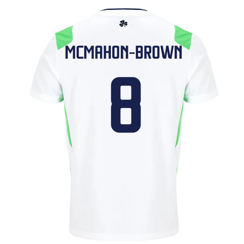 Danxen Men Ireland Kian Mcmahon-Brown #8 White Light Green Away Jersey 26-28 T-Shirt