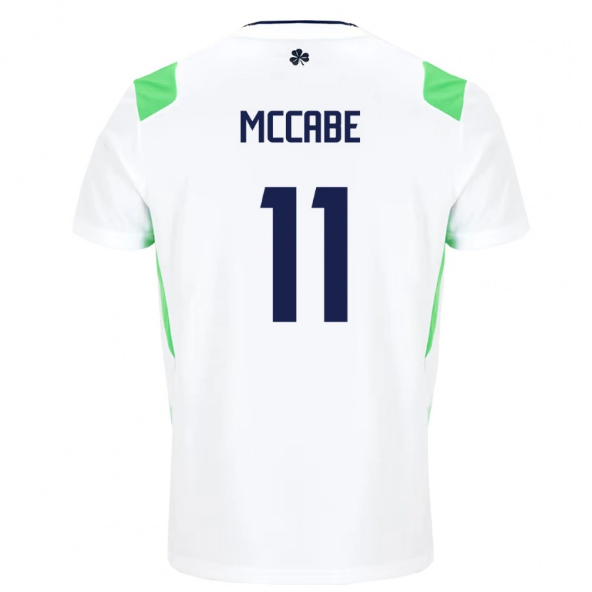 Danxen Men Ireland Katie Mccabe #11 White Light Green Away Jersey 26-28 T-Shirt