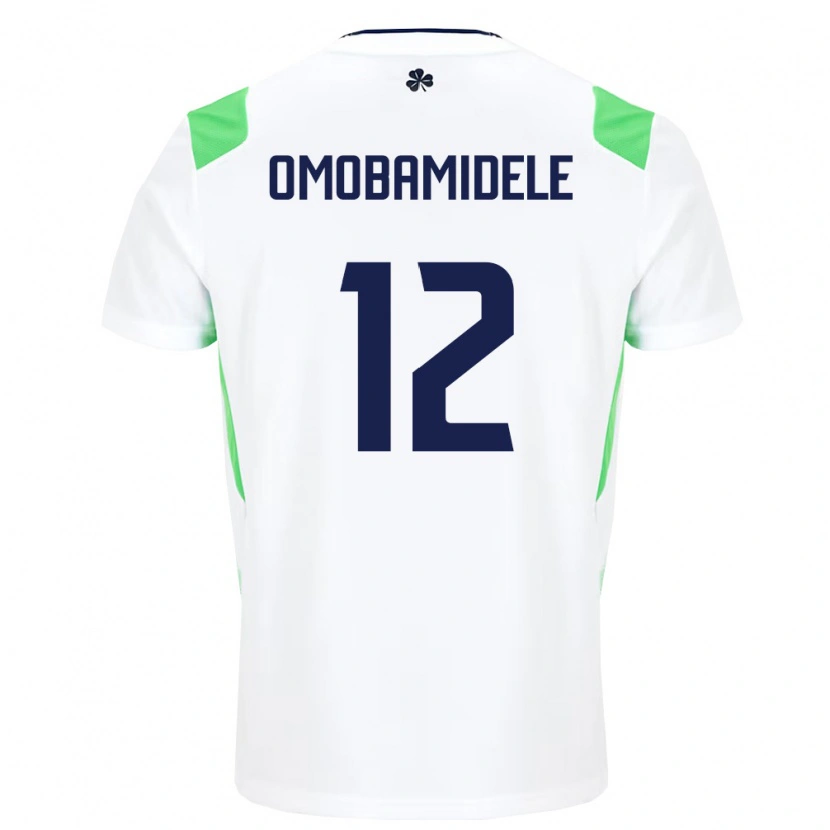 Danxen Men Ireland Andrew Omobamidele #12 White Light Green Away Jersey 26-28 T-Shirt