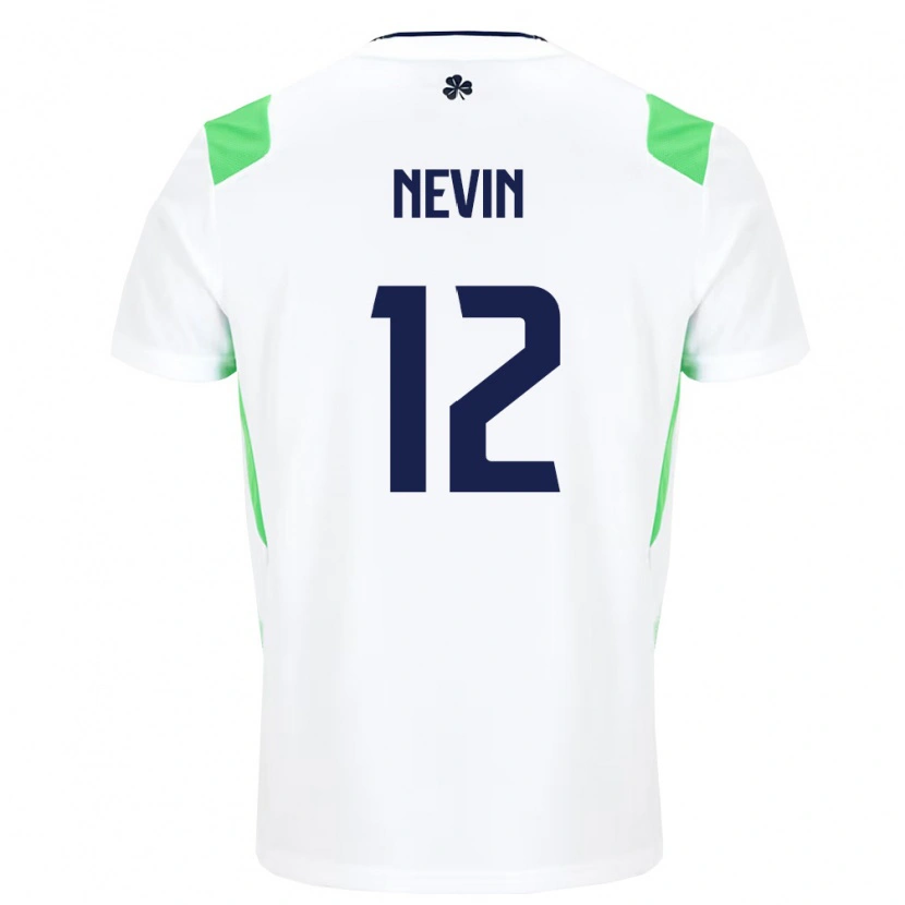 Danxen Men Ireland Harry Nevin #12 White Light Green Away Jersey 26-28 T-Shirt