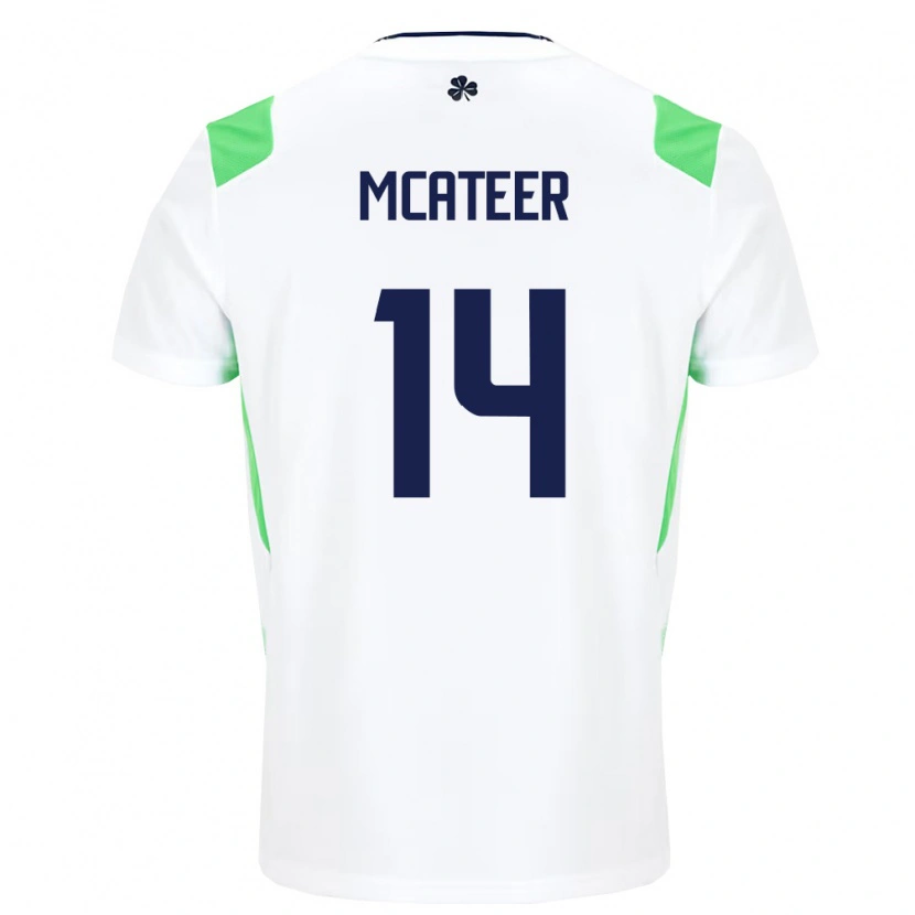 Danxen Men Ireland Gavin Mcateer #14 White Light Green Away Jersey 26-28 T-Shirt