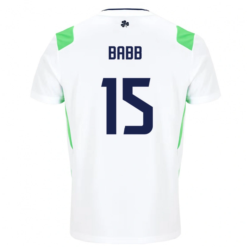 Danxen Men Ireland Daniel Babb #15 White Light Green Away Jersey 26-28 T-Shirt